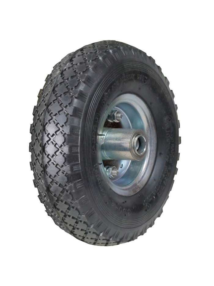 Rueda Carretilla Almacen / Sacos  Neumática Llanta Galvanizada Eje Descentrado Ø 20 mm.