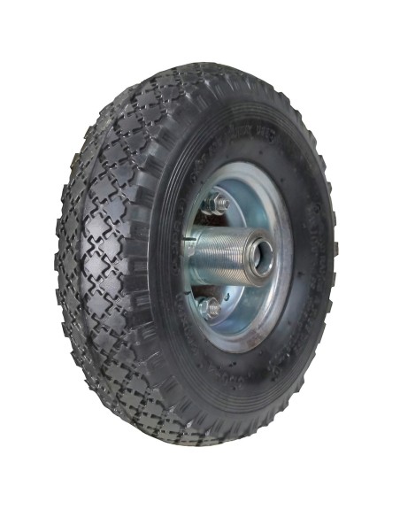 Rueda Carretilla Almacen / Sacos  Neumática Llanta Galvanizada Eje Descentrado Ø 20 mm.