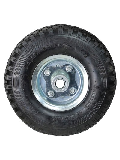 Rueda Carretilla Almacen / Sacos  Neumática Llanta Galvanizada Eje Descentrado Ø 20 mm.