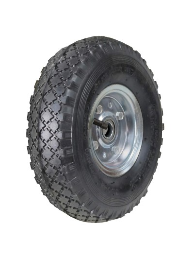Rueda Carretilla Almacen / Sacos  Neumática Llanta Galvanizada Eje Descentrado Ø 20 mm.
