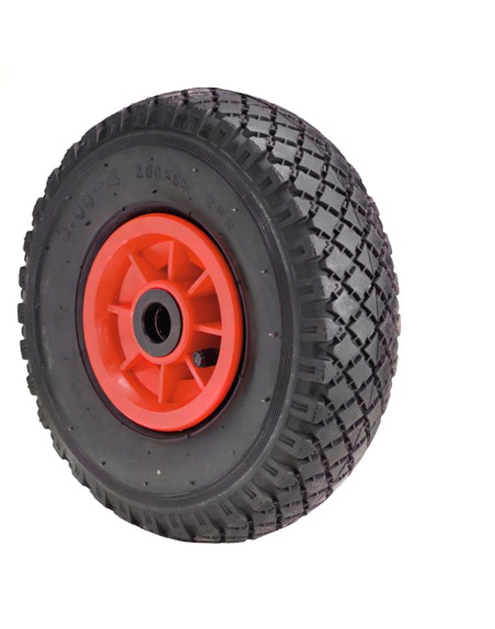 Rueda Carretilla Almacen / Sacos  Neumática llanta plástico 20 mm.
