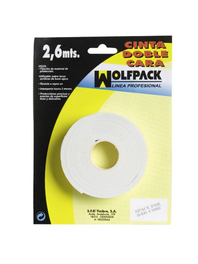 Cinta Doble Cara 2,6 m. x 18 mm.