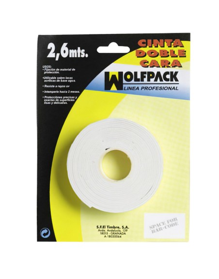 Cinta Doble Cara 2,6 m. x 18 mm.