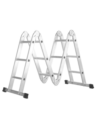 Escalera Multiposicional Aluminio 6 Rotulas 12 Peldaños