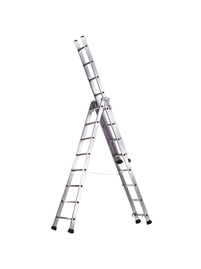 Escalera Aluminio Industrial Pronor 3 Tramos. 9+9+9 Peldaños Escalera Aluminio Industrial Pronor 3 Tramos. 9+9+9 Peldaños