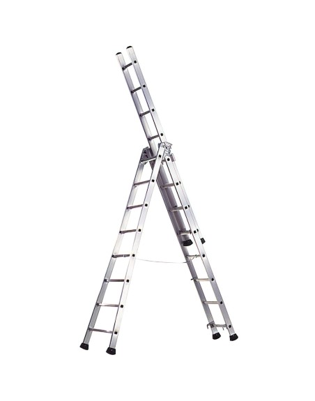 Escalera Aluminio Industrial Pronor 3 Tramos. 9+9+9 Peldaños