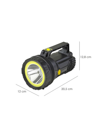 Linterna LED de Mano Multifunción Con Asa, Bateria Litio Recargable (4.000 mAh) 400 Lumenes. 2 Modos de Iluminación
