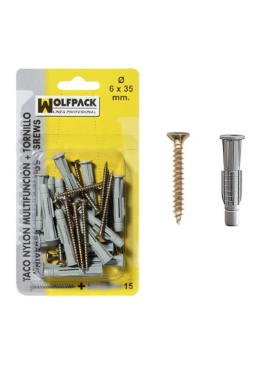Taco Multiacción+Tornillo MU  8x50 mm. (10 Piezas)