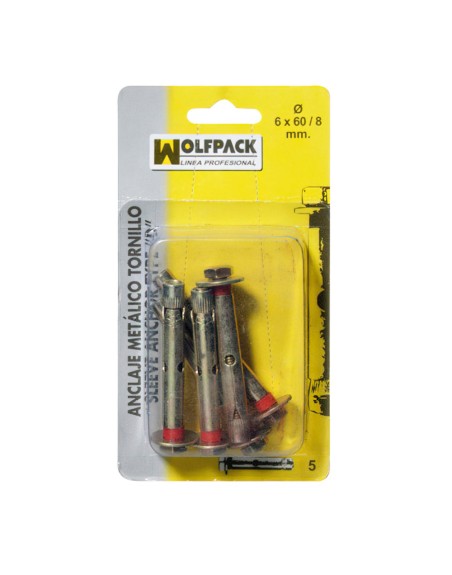 Anclaje Metálico Tornillo 10x 70/12 mm. (2 Piezas)