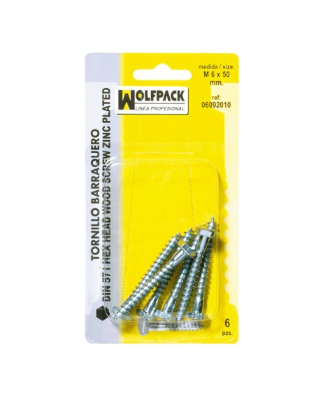 Tirafondo Barraquero Din571 6x40 mm. (6 Piezas)