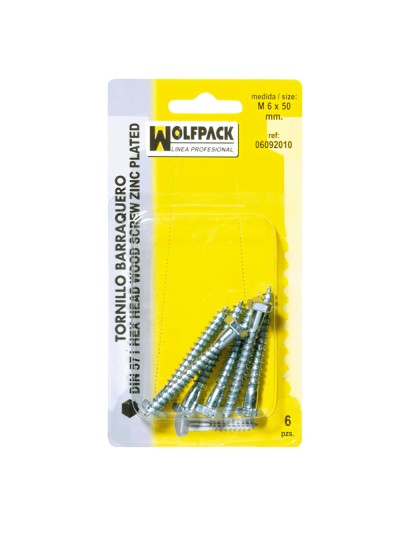 Tirafondo Barraquero Din571 7x60 mm. (5 Piezas)