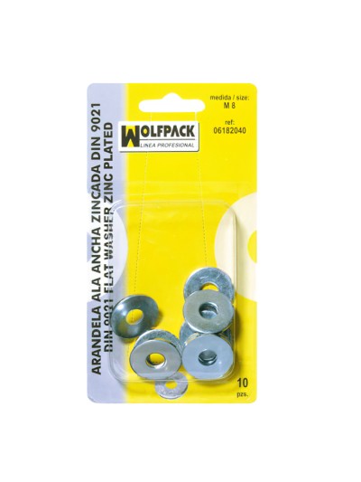 Arandelas Ala Ancha Din9021 M08 (10 Piezas)