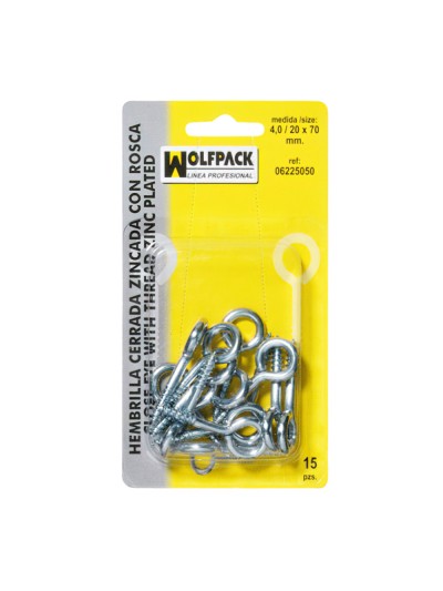 Hembrilla Cerrada 4,0 / 20 x 70 mm. (15 Piezas)