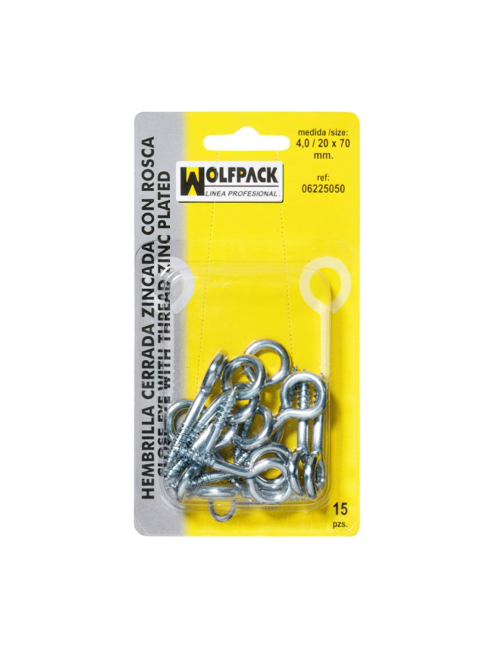 Hembrilla Cerrada 4,0 / 20 x 70 mm. (15 Piezas)